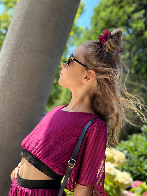 Berry Chic Crop Top Children's crop top from Soleil in purple