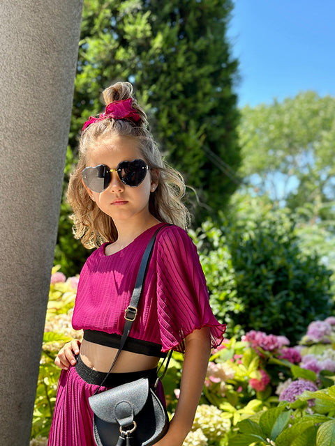 Berry Chic Crop Top Children's crop top from Soleil in purple