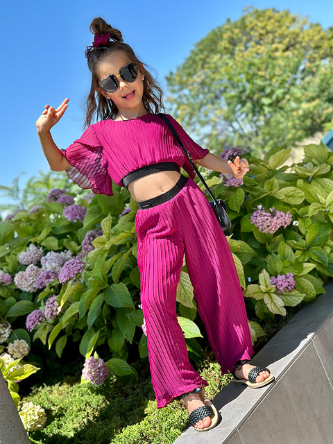 Berry Chic Crop Top Children's crop top from Soleil in purple