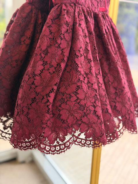 Rubina burgundy lace dress