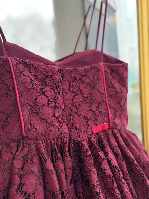 Rubina burgundy lace dress