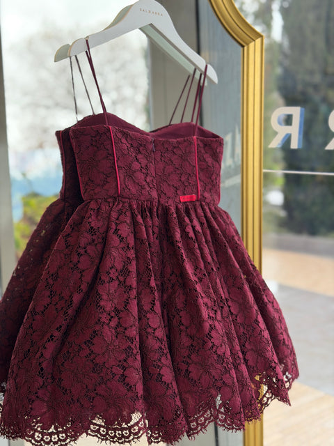 Rubina burgundy lace dress