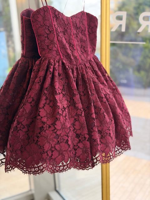 Rubina burgundy lace dress