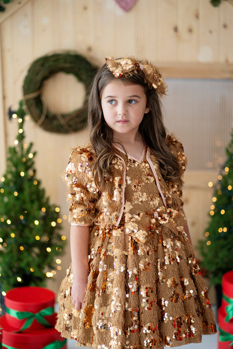 Aurelia Crown Hair Accessory with Gold Sequins