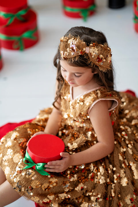 Aurelia Crown Hair Accessory with Gold Sequins