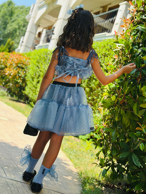 Blue Breeze Τοπ οργάντζα σε μπλε