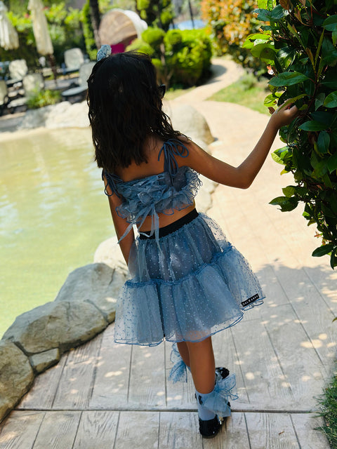 Blue Breeze Τοπ οργάντζα σε μπλε