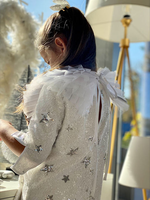 Starlet Shine Dress with Collar and Sequins