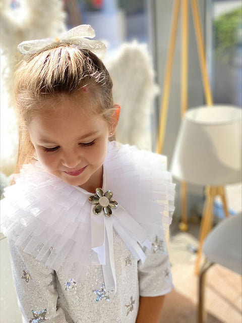 Starlet Shine Dress with Collar and Sequins