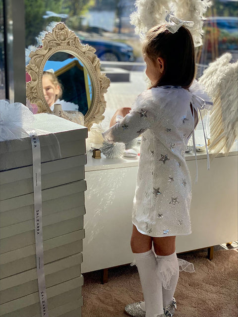 Starlet Shine Dress with Collar and Sequins