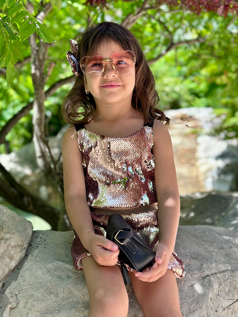 Wild Rose Top Children's top sequins ash roses