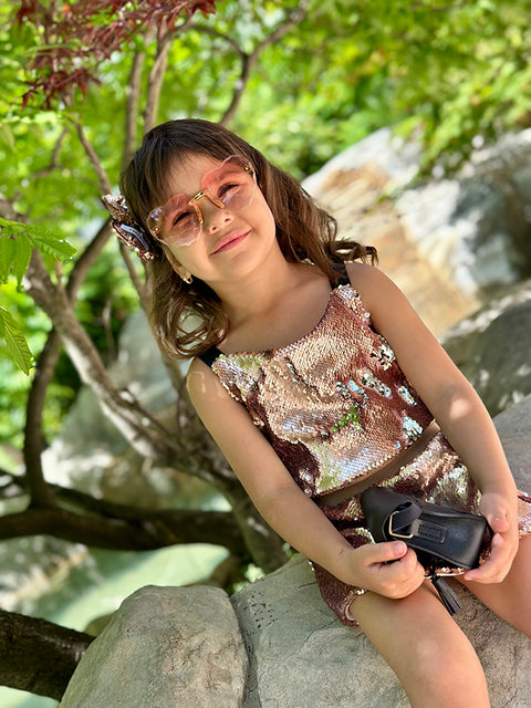 Wild Rose Top Children's top sequins ash roses