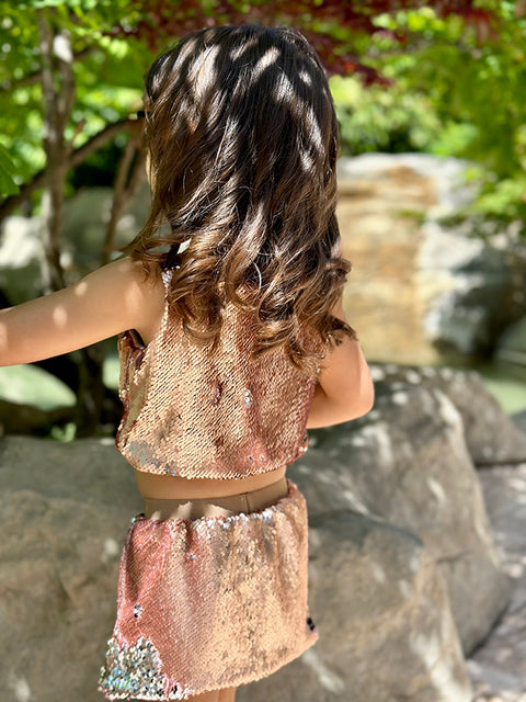 Wild Rose Top Children's top sequins ash roses