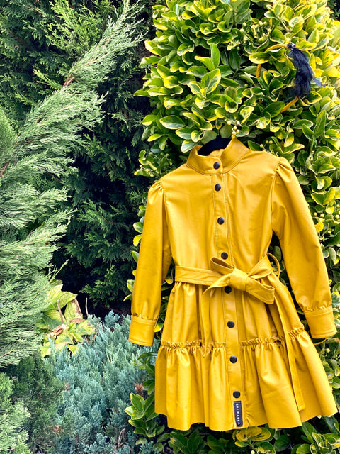 Mustard Charm Mustard shirt dress with belt