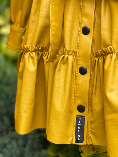 Mustard Charm Mustard shirt dress with belt