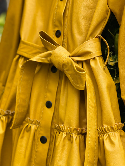 Mustard Charm Mustard shirt dress with belt