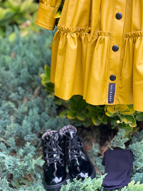 Mustard Charm Mustard shirt dress with belt