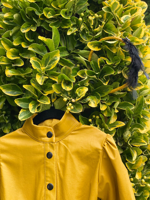 Mustard Charm Mustard shirt dress with belt