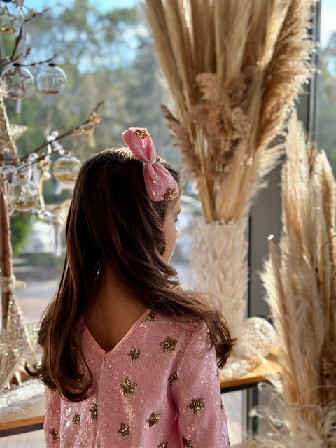 Polar Light Pink Sequin and Tulle Dress