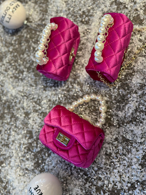 Mini Pearl Bag in fuchsia Чанта в циклама цвят