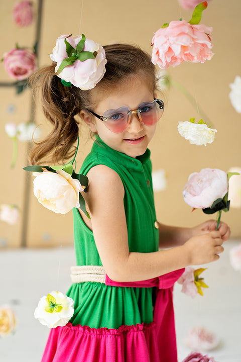 Fiesta Rosa дълга рокля от памук и лен