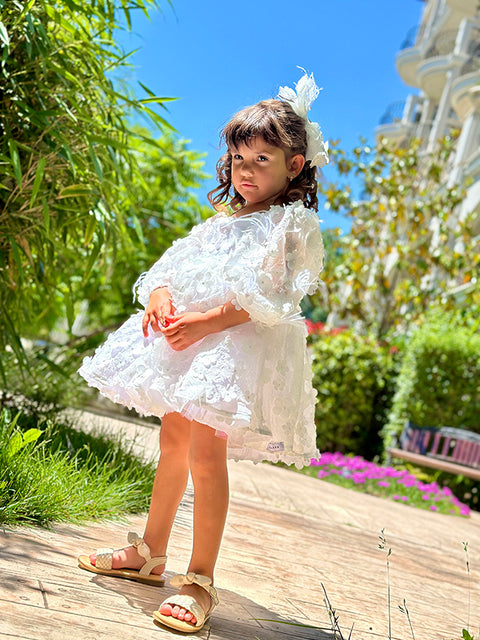 White Daisy Whisper White floral dress