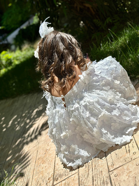 White Daisy Whisper White floral dress