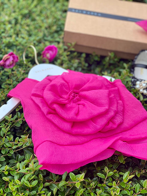 Fuchsia Bloom Top Children's cyclamen top with flower