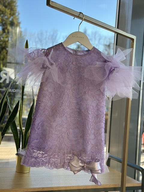 Lirio Violeta Детска луксозна дантелена рокля