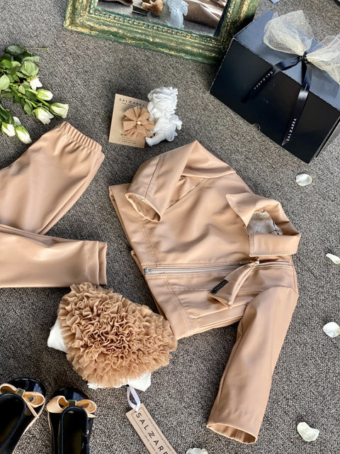Nude Elegance Jacket Детско яке от еко кожа в nude