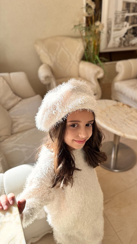 Winter Tale Блуза с косъм в ivory