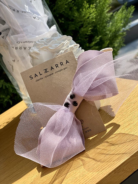 Violet Ruffle Dream Bow Аксесоар за коса