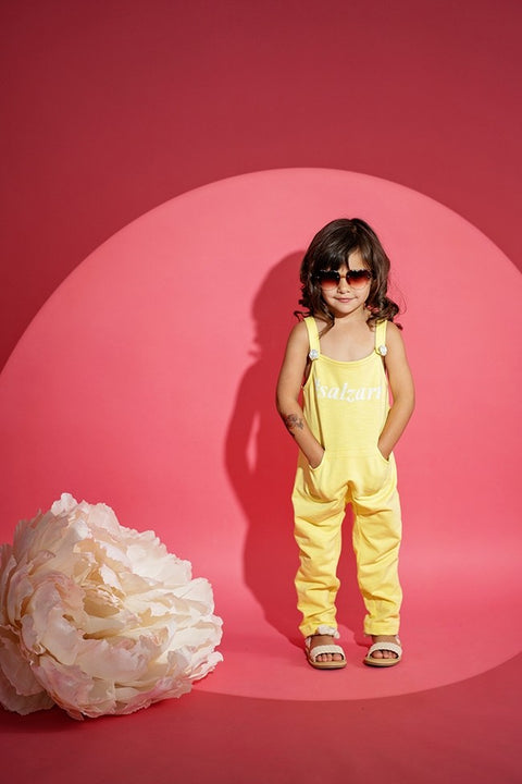 Lemon Joy Overall Детски жълт гащеризон от памук