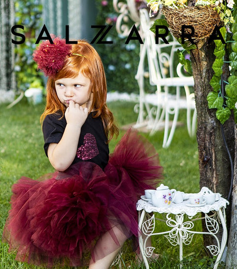 Burgundy Skirt Детска пола от бордо тюл