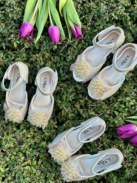 Belle Sparkle Shoes Детски обувки с брокат и перлена декорация