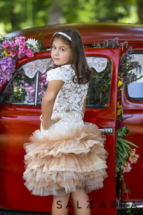 Lace Top Детски топ от бяла дантела