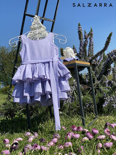 Zaria Dress Детска памучна рокля с многопластови волани