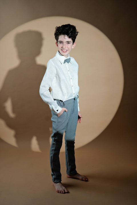 Classic Pepito Pants Панталон за момче в черно-бял пепит
