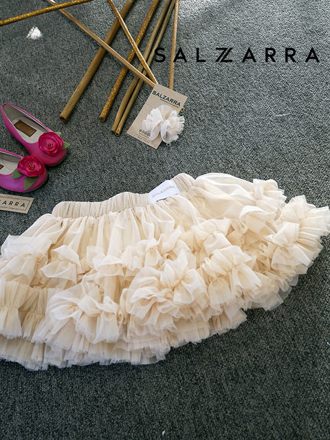 Cappuccino Cloud Skirt  Пола от луксозна мрежа в цвят капучино