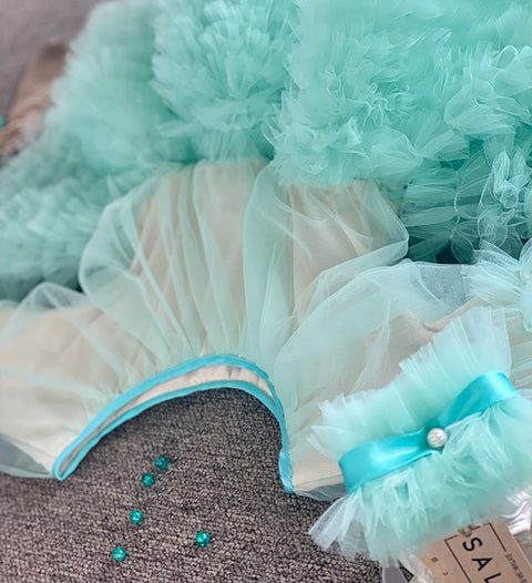 Mentelle Детска рокля в цвят мента