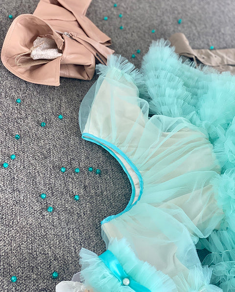 Mentelle Детска рокля в цвят мента