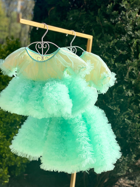 Mentelle Детска рокля в цвят мента