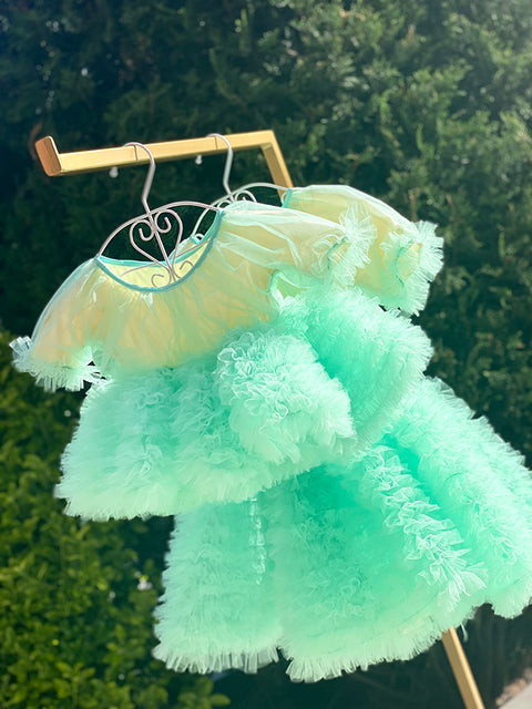 Mentelle Детска рокля в цвят мента