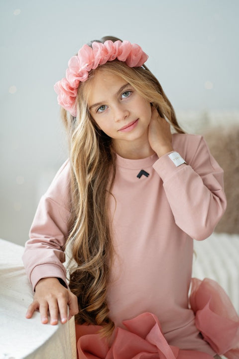 Cocoa Bloom Headband Детска диадема органза