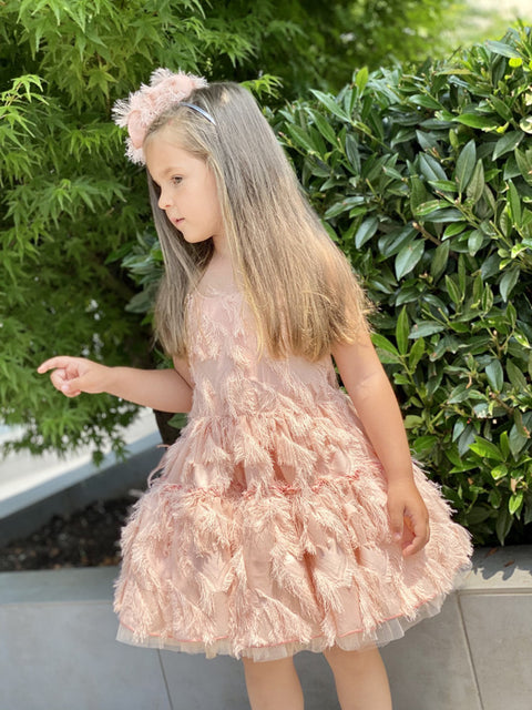 Peach Mirage Dress Детска рокля в цвят праскова