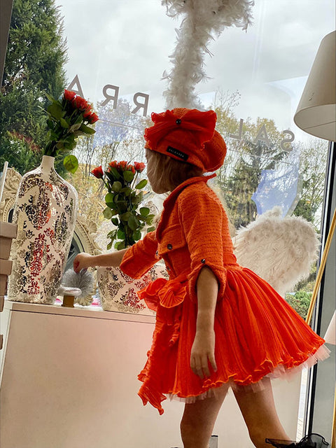 Orange Flame Couture Dress in orange