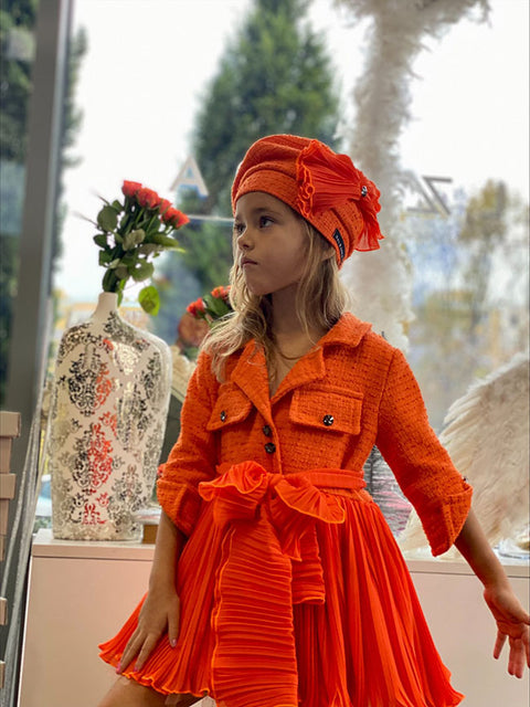 Orange Flame Couture Dress in orange