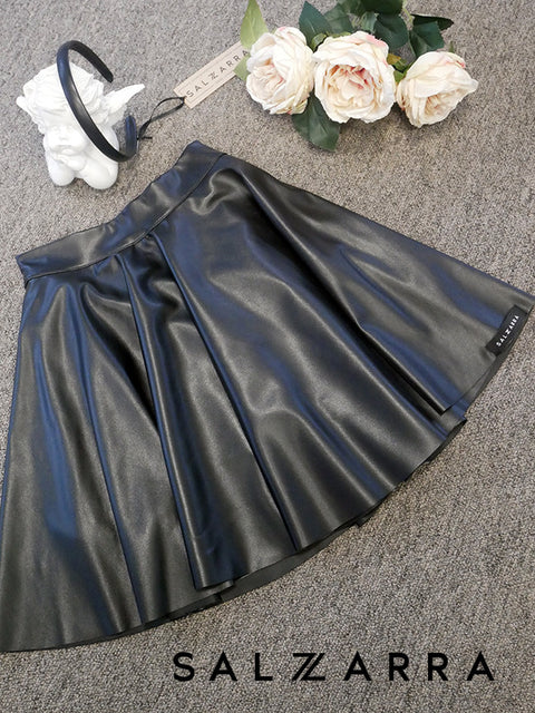 Midnight Rebel Skirt Детска пола от черна кожа