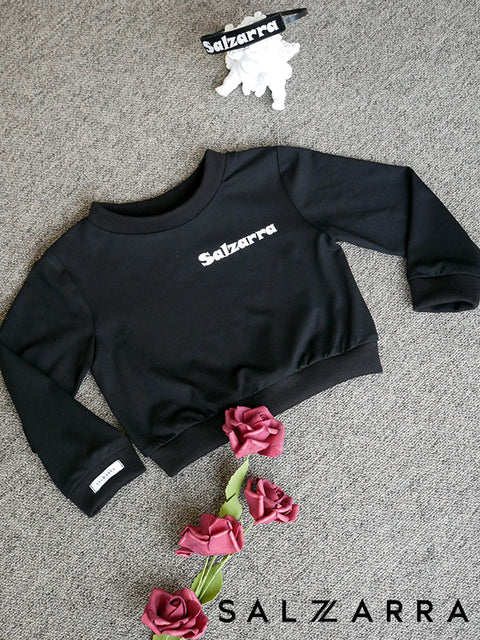Midnight Logo Sweat Черна спортна блуза Salzarra