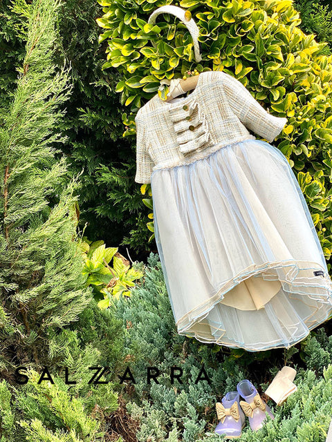 Royal Charm Tweed Dress Асиметрична рокля от букле и тюл